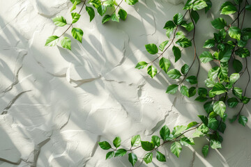 white back ground with leaves. Created with Ai