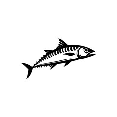 Tranquil Mackerel Silhouette - Serene Beauty in Oceanic Art - minimallest mackerel vector
