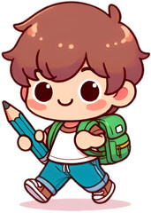 Obraz premium Child with backpack, student