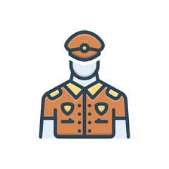 Color illustration icon for police