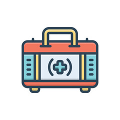 Color illustration icon for aid