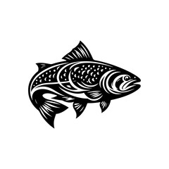 Cosmic Salmon Silhouette - Celestial Beauty in Underwater Art - salmon illustration
