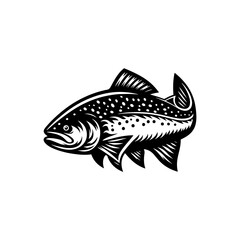 Enigmatic Salmon Silhouette - Mystical Splendor of Ocean Creatures - minimallest salmon vector
