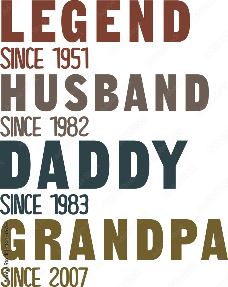 Wall mural 40. Personalized Legend Husband Daddy Grandpa SVG - Wall murals