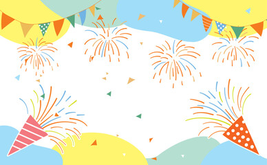 弾けるクラッカー　楽しいフレーム