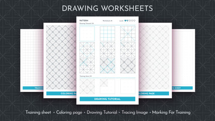 How to Draw a Pattern. Step by Step Drawing Tutorial. Draw Guide Worksheet. Simple Instruction for Kids and Adults