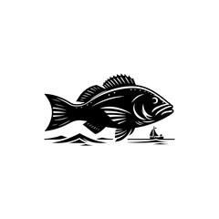 Tranquil Snapper Silhouette - Serene Elegance in Aquatic Design - minimallest snapper vector
