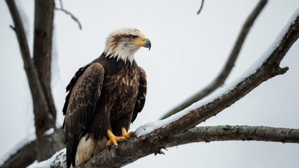 Eagle Flying in snow mountains