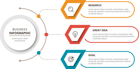 Infographic design 3 options or steps with icons. Infographic business concept Can be used for info graphics, flow charts, presentations, web sites, banners.