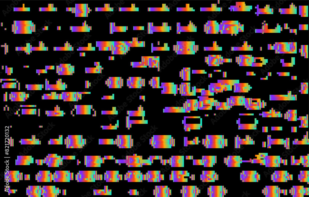 Poster Abstract geometric background with pixels of different sizes and shapes.