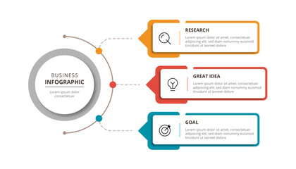 Infographic design 3 options or steps with icons. Infographic business concept Can be used for info graphics, flow charts, presentations, web sites, banners.