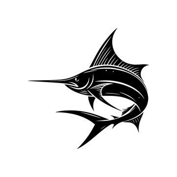 recommend clip art: Heavenly Swordfish Silhouette - Celestial Beauty of Underwater Life - minimallest swordfish vector
                    