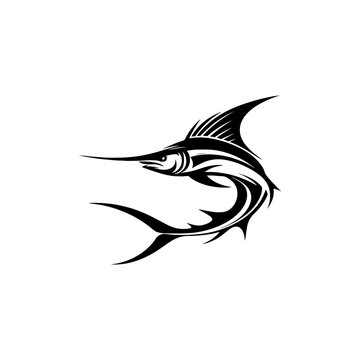 recommend clip art: Peaceful Swordfish Silhouette - Serene Presence in Marine Art - minimallest swordfish vector
                    