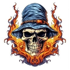 Art illustration Character Pirate skull isolated background