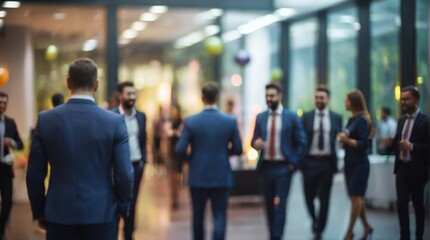 Blurred shot of business people at party in the office 