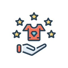 Color illustration icon for brand values
