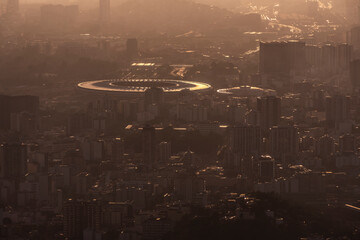 Beautiful view to Maracanã soccer stadium from Pico do Perdido