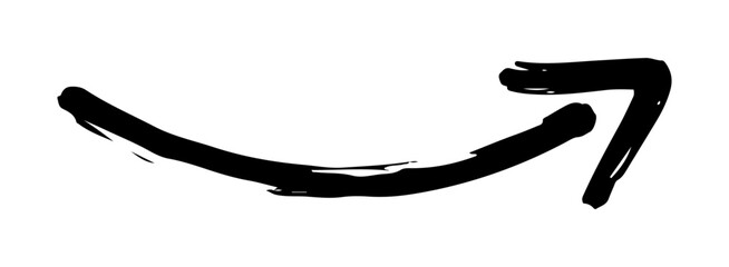 Curved hand drawn arrow vector
