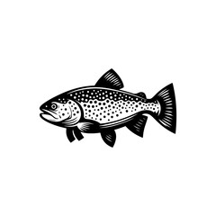 Elegant Trout Silhouette - A Minimalist Tribute to Freshwater Majesty - minimallest trout vector
