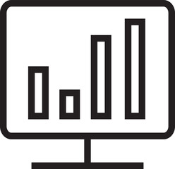 Graph on Desktop Screen Icon

