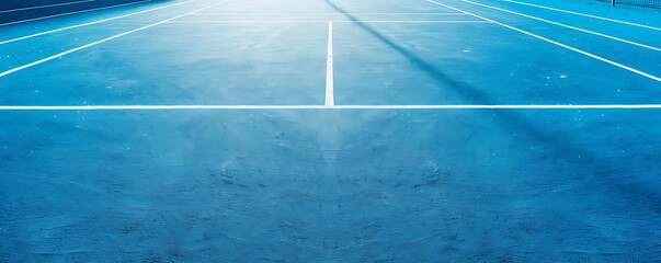 Simple line in a Sport field court background.  blue Ground surface with white lines.