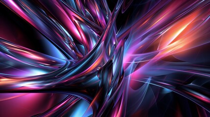 /imagine: An enchanting abstract design of iridescent hues refracting through a 3D glass texture, set against a dark background, resulting in a dynamic and ethereal visual experience.