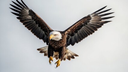 Fototapeta premium Eagle Flying in snow mountains