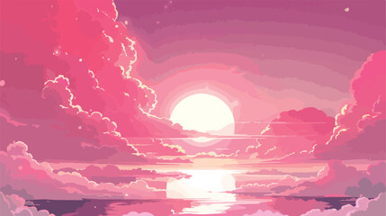Fantasy pink cloud in sky pastel vector background. 