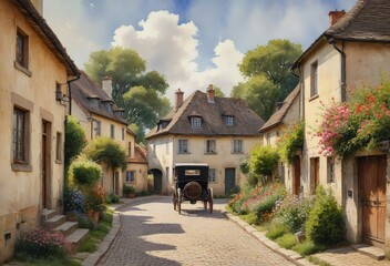 The Charm of Old Europe: A Village Scene
