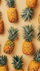 Fototapeta premium illustration of a pattern of pineapples arranged in a grid.