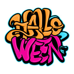 Happy Halloween typography Graffiti tag
