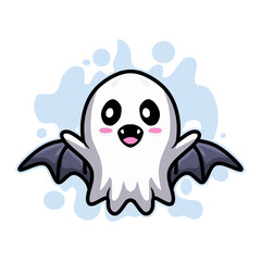 Happy Halloween ghost cartoon