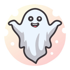 Happy Halloween ghost cartoon