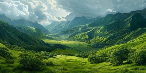 Green mountain valley