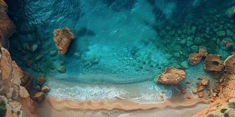 Aerial Drone view of the Mizithres Beach