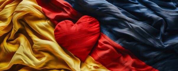 I love Belgium. Red heart symbol on Belgium flag background. national holiday of Belgium commemorated annually on 21 July