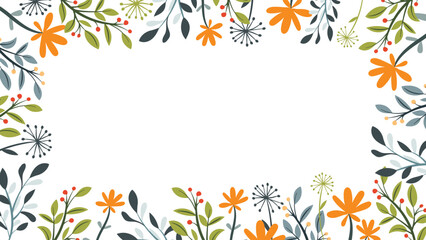 Abstract flower background vector design floral border frame