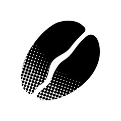 Coffee beans black hand drawn icon in halftone texture style