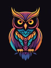 Obraz premium Color logo and icon design of owl vector