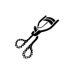 Eye lash tool black hand drawn icon in halftone texture style
