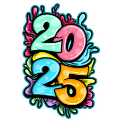 Happy New Year 2025 text design