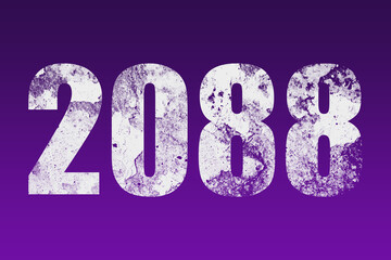 flat white grunge number of 2088 on purple background.	