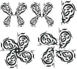  black and white floral frame tattoo pattern