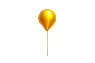 Yellow pin isolated on transparent background.