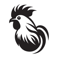 Chicken logo art design, vector illustration on white background