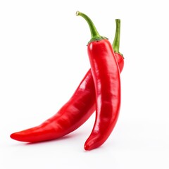 Red hot chili pepper isolated on white background