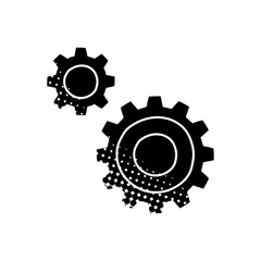 Setting black hand drawn icon in halftone texture style