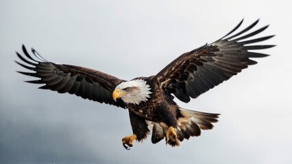 Eagle fly in snow Mountain Sit on Branch