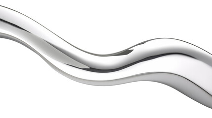 3d metal sculpture curve on transparent background