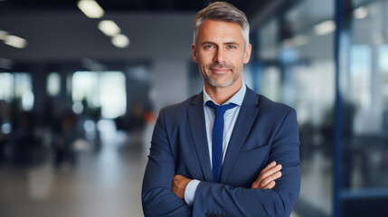 Fototapeta premium confident businessman standing at office